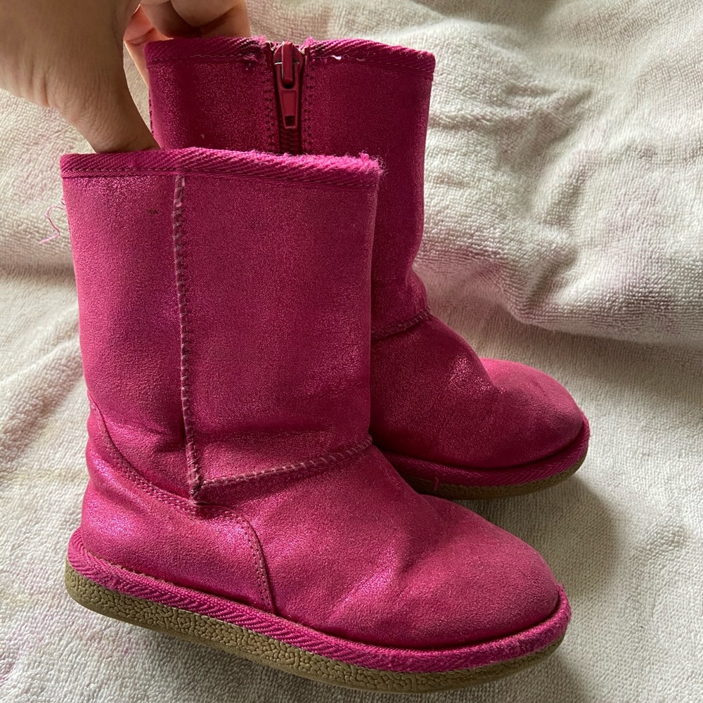 Metallic pink soft (ugg-like) boots